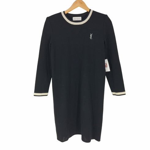 イヴサンローラン Yves Saint Laurent 肩パット入り ロゴニットワンピース レディース M