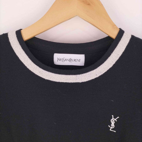 イヴサンローラン Yves Saint Laurent 肩パット入り ロゴニットワンピース レディース M