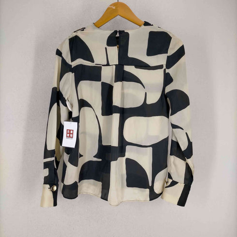 ザラ ZARA ジオメトリックプリントシャツ アシンメトリータイ レディース import:S