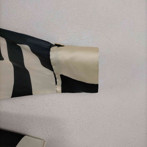 ザラ ZARA ジオメトリックプリントシャツ アシンメトリータイ レディース import:S