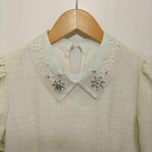 トッコクローゼット tocco closet レース襟付きバックレースアップツイードワンピース レディース JPN:M
