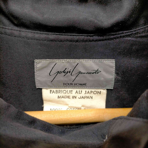 ヨウジヤマモトプールオム Yohji Yamamoto POUR HOMME 80~90S 丸文字タグ スタンドカラービッグサイズブロードシャツ メンズ FREE