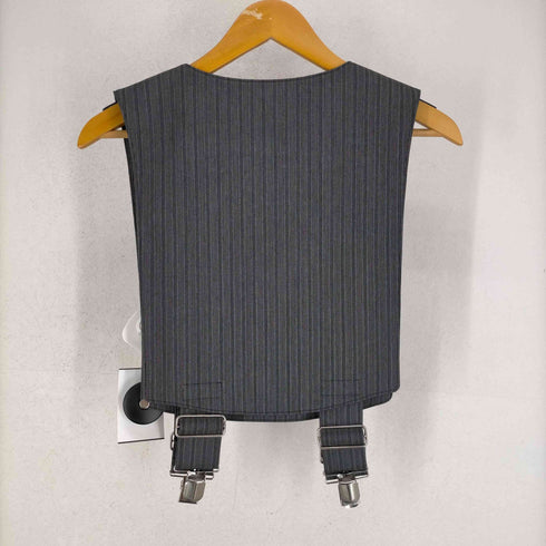 コムデギャルソンオムプリュス COMME des GARCONS HOMME PLUS 15SS SOLDER OF PIECE期 サスペンダーデザインストライププルオーバーベスト メンズ JPN:S