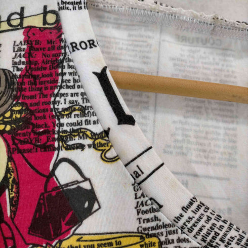 ジョンガリアーノ JOHN GALLIANO ニュースペーパー Vネック ロングスリーブカットソー メンズ import:M