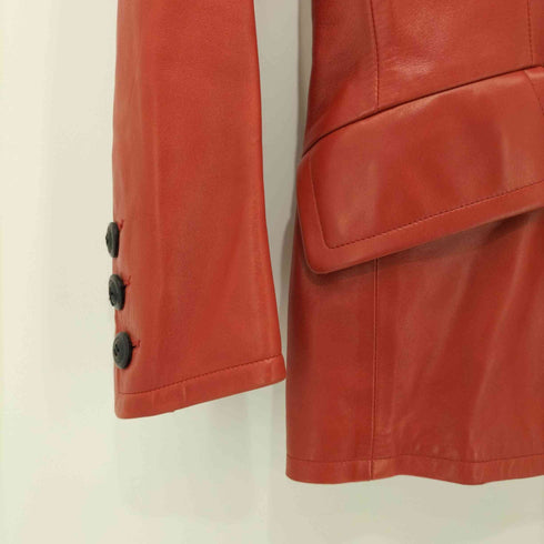 イブサンローランプールオム Yves Saint Laurent Pour Homme 80~90s フランス製 シープレザーシングルテーラードジャケット レディース FR:36