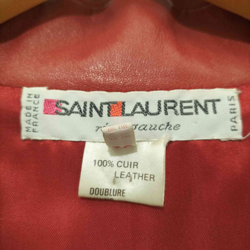 イブサンローランプールオム Yves Saint Laurent Pour Homme 80~90s フランス製 シープレザーシングルテーラードジャケット レディース FR:36