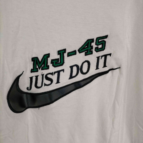 ナイキ NIKE 90S 銀タグ MADE IN USA レザースウッシュ刺繍半袖Tシャツ メンズ JPN:XL