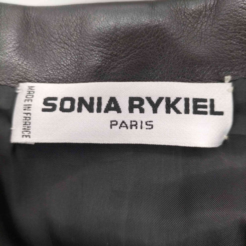 ソニアリキエル SONIA RYKIEL シープレザーシングル テーラードジャケット 模様切替 レディース