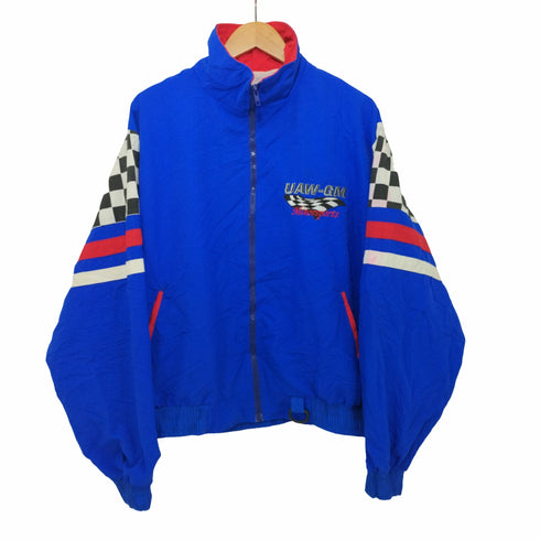USA製 80~90s モーターサイクルデザイン ジップアップブルゾン メンズ import:M