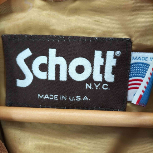 ショット Schott USA製 3rd型 トラッカー スエード ジャケット メンズ US:42