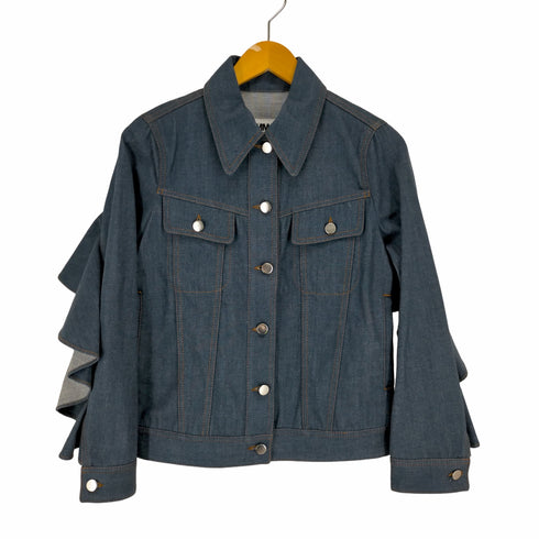 エムエムシックス メゾンマルジェラ MM6 Maison Margiela 16AW 袖フリルデニムトラッカージャケット レディース JPN:36