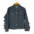 エムエムシックス メゾンマルジェラ MM6 Maison Margiela 16AW 袖フリルデニムトラッカージャケット レディース JPN:36
