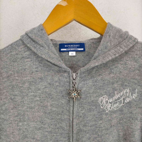 バーバリーブルーレーベル BURBERRY BLUE LABEL カシミヤアンゴラ混ウールジップアップパーカー レディース JPN:38