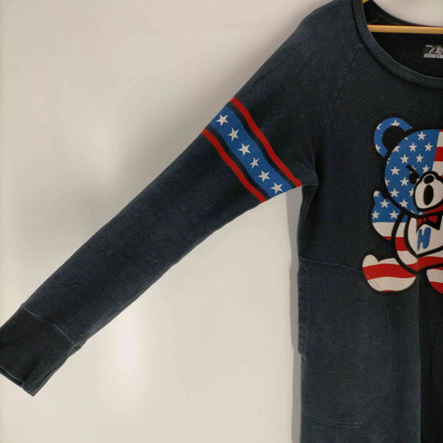 ヒステリックグラマー HYSTERIC GLAMOUR BEAR FLAG ラグランスウェット レディース FREE