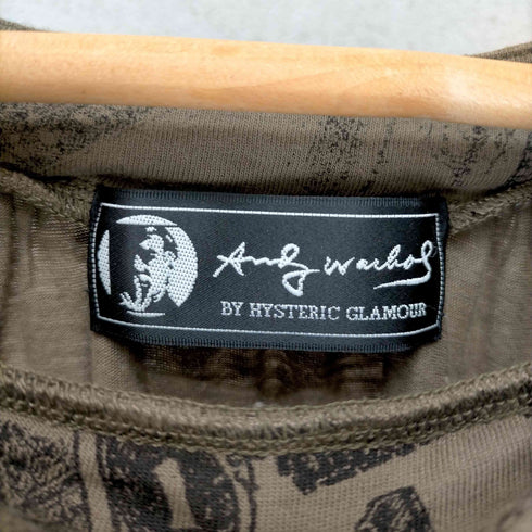 アンディウォー ホル バイ ヒステリックグラマー andy warhol by HYSTERIC GLAMOUR 00S ドル柄レーヨンカットソーワンピース レディース FREE