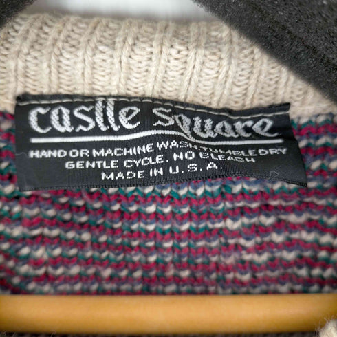 castle square USA製 編み込みチェックニット メンズ