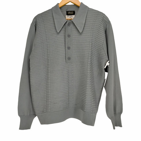virany 70s MADE IN ITALY 編みデザインニットポロシャツ メンズ JPN:L