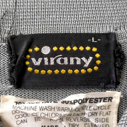 virany 70s MADE IN ITALY 編みデザインニットポロシャツ メンズ JPN:L