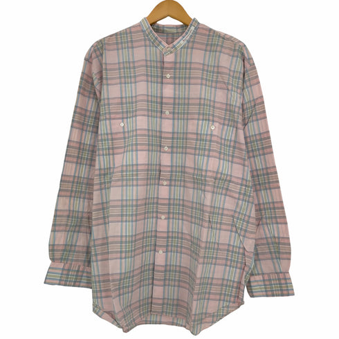 パパス papas コットン バンドカラーシャツ グランパシャツ メンズ import:M