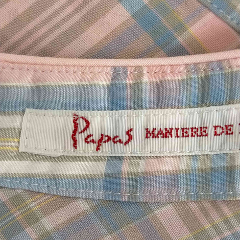 パパス papas コットン バンドカラーシャツ グランパシャツ メンズ import:M