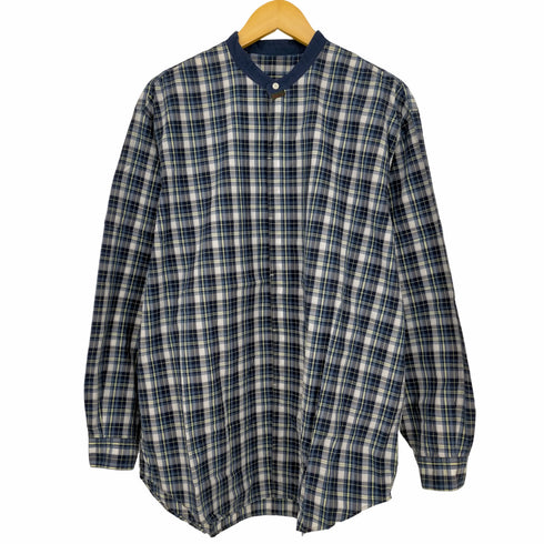パパス papas コットン バンドカラーシャツ グランパシャツ メンズ import:M