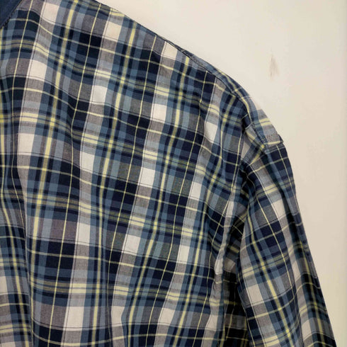 パパス papas コットン バンドカラーシャツ グランパシャツ メンズ import:M