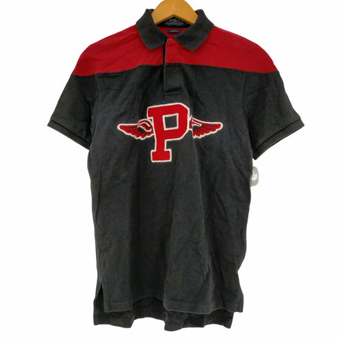 ポロラルフローレン POLO RALPH LAUREN CUSTOM FIT バイカラー ワッペン ポロシャツ メンズ import:S