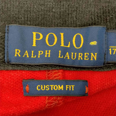 ポロラルフローレン POLO RALPH LAUREN CUSTOM FIT バイカラー ワッペン ポロシャツ メンズ import:S