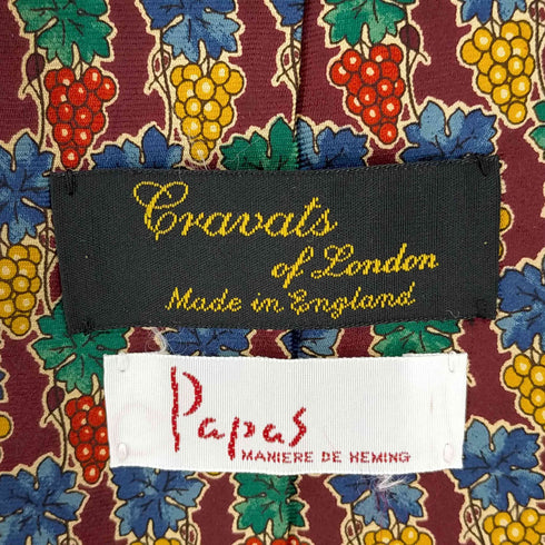 パパス papas ブドウ柄 ネクタイ メンズ