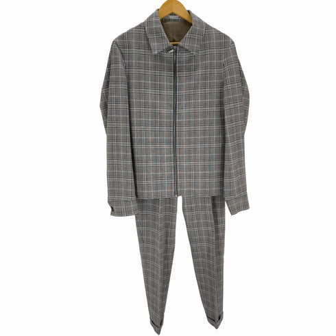 ザラ ZARA チェック柄 ジップアップブルゾン スラックス メンズ JPN:S