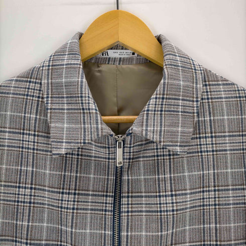 ザラ ZARA チェック柄 ジップアップブルゾン スラックス メンズ JPN:S