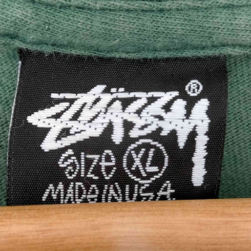 ステューシー Stussy 80-90s OLD USA製 黒タグ レジスター付 両面プリント クルーネックTシャツ メンズ import:XL