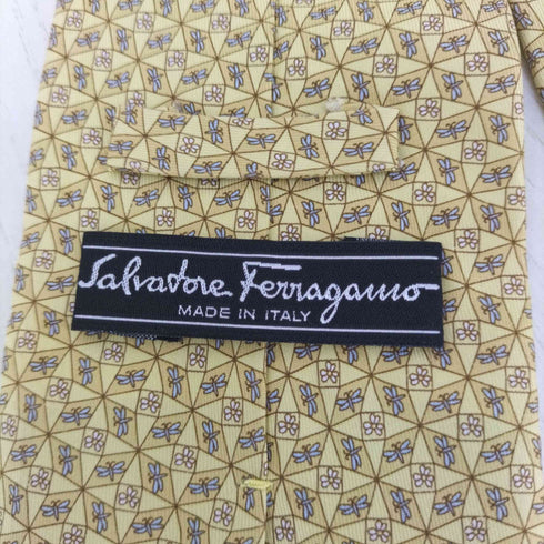 サルヴァトーレフェラガモ Salvatore Ferragamo イタリア製 総柄 シルクネクタイ メンズ