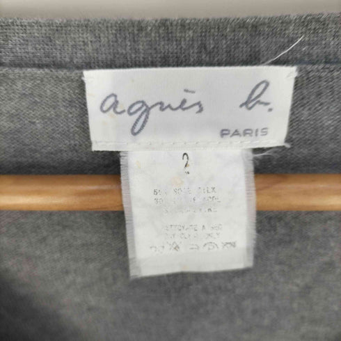 アニエスベー agnes b. PARIS シルク カシミヤ混 カーディガン レディース 2