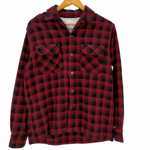 Sierra wools L/S オープンカラーオンブレチェックシャツ ボックスシルエット メンズ