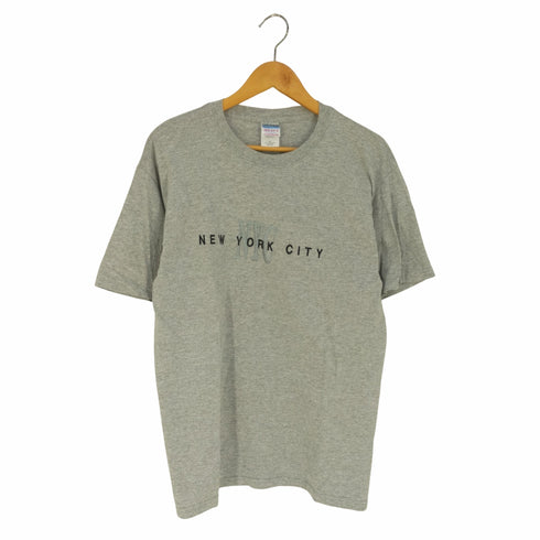 ギルダン GILDAN 90-00s 二枚タグ NEW YORK CITY フロント刺繍 クルーネックTシャツ メンズ import:M