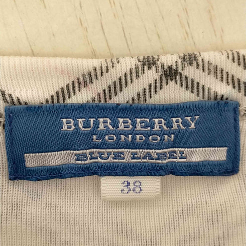 バーバリーブルーレーベル BURBERRY BLUE LABEL ワンポイント刺繍 チェック 半袖カットソー レディース 38