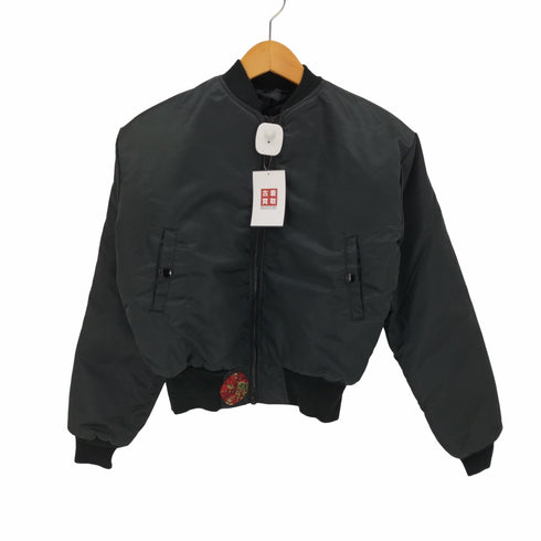USA製 花柄パッチワーク MA-1 ジャケット レディース JPN:L