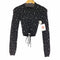 ザラ ZARA CROPPED KNIT SWEATER WITH PEARL BEADS レディース S