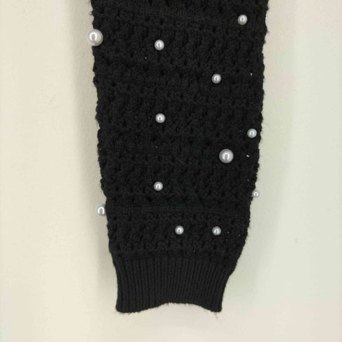 ザラ ZARA CROPPED KNIT SWEATER WITH PEARL BEADS レディース S
