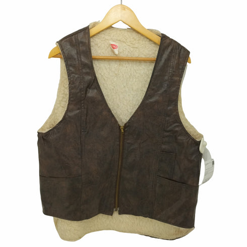 AMICA 内ボア フェイクレザーベスト メンズ import:L