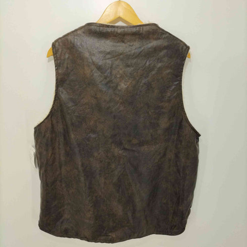AMICA 内ボア フェイクレザーベスト メンズ import:L