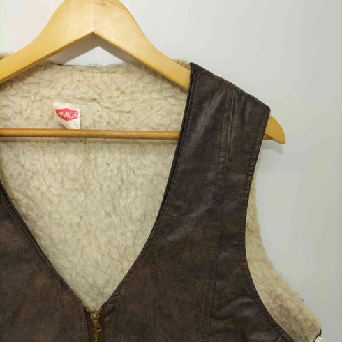 AMICA 内ボア フェイクレザーベスト メンズ import:L