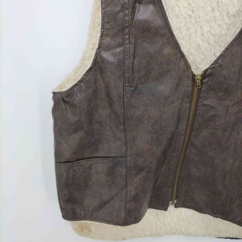 AMICA 内ボア フェイクレザーベスト メンズ import:L