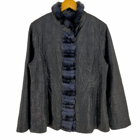 リバーシブル ラビットファー ジャケット レディース M-L