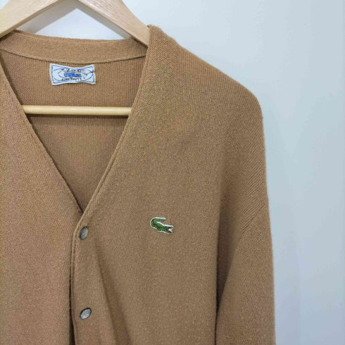 アイゾッドラコステ IZOD LACOSTE 70-80s 糸巻タグ ロゴ刺繍 アクリルカーディガン メンズ