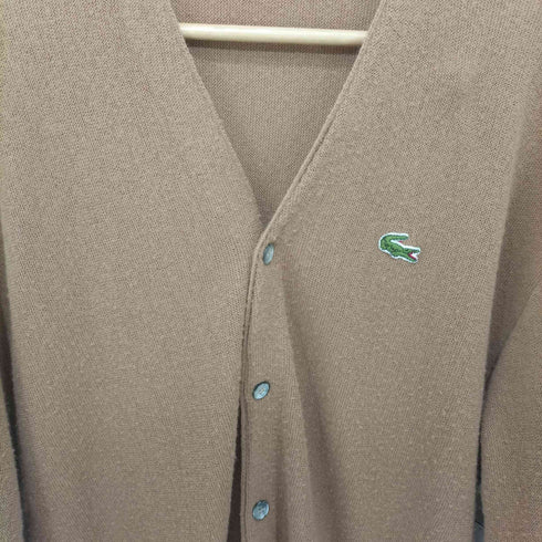 アイゾッドラコステ IZOD LACOSTE 70-80s 糸巻タグ ロゴ刺繍 アクリルカーディガン メンズ