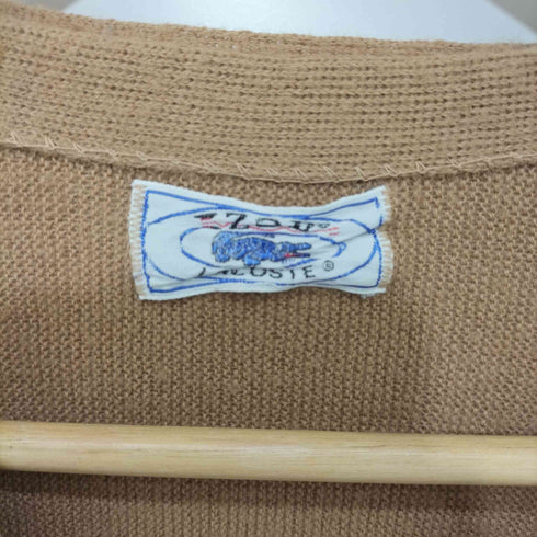アイゾッドラコステ IZOD LACOSTE 70-80s 糸巻タグ ロゴ刺繍 アクリルカーディガン メンズ