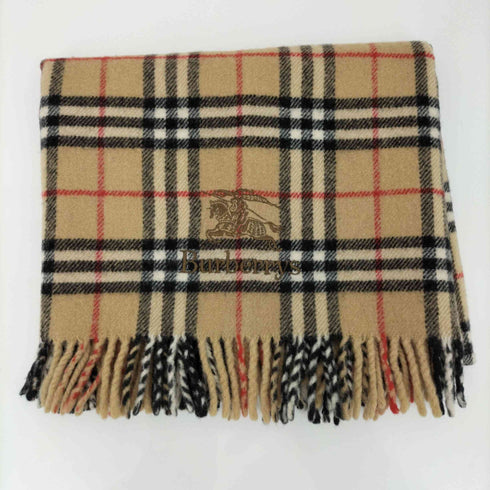 バーバリーズ BURBERRYS 80-90s ロゴ刺繍 ノバチェック ウールマフラー メンズ
