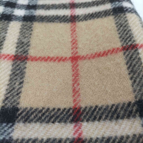 バーバリーズ BURBERRYS 80-90s ロゴ刺繍 ノバチェック ウールマフラー メンズ